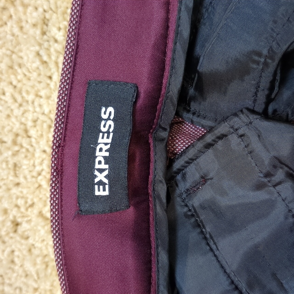 Express Columnist Maroon Pants 8R - Picture 2 of 3